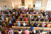 Kuorokurssilaiset täyttivät Kurikan kirkon.
(Kuvaaja: E. Petäjä)