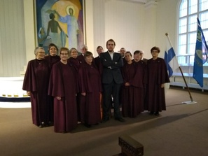 Kuoroa johti juhlassa vs. kuoronjohtaja Jimi Järvinen.
(Kuvaaja: J. Sarvela)

