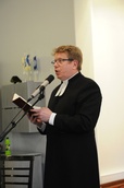Jukka Tuppuraisen aamurukous viritti kuorolaiset.
(Kuvaaja: E. Petäjä)